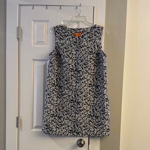 Joe Fresh Navy and Cream Leaf Print Knee-Length Dress